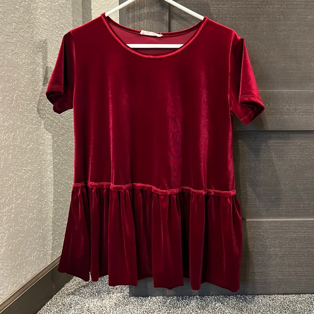 Entro Velvet Babydoll Blouse ❤️